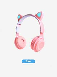 Teckwe Headphone Nirkabel Lipat Bentuk Telinga Kucing, Headphone Nirkabel Bentuk Telinga Kucing yang Berubah Warna dengan Mikrofon Terintegrasi, Kontrol Sentuh, dan Daya Tahan Baterai yang Lama - Satu-Ukuran - View 8