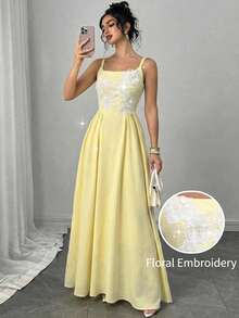 Firerie Vestido de mujer con volantes y bordado floral elegante - Rosa - Ver 3