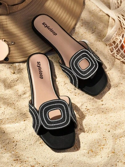 Styleloop Women's Flat Sandals, Boho Style, Retro American, Bohemian, Western, Music Festival, Party, Beach, Vacation For Christmas Holiday Travel Essential Boho Cowgirl Outfit