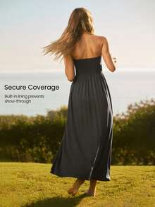 GLOWMODE Everyday Terry Tiny Twist Soft Breathable Sweat-Wicking Crop Length Built-In Coverage Thumbholes Contrasting Design Front Twist 2-Piece Set Yoga Pilates Studio Daily Active Wear - Black - View 6