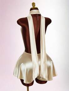 Amplova 2026新款优雅无袖连体裤，适合通勤穿着 - 米色 - 查看 2