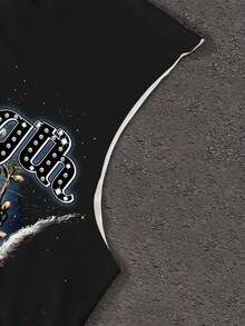 Manfinity EMRG Men's Angel & Letter Print Crew Neck Tank Top And Drawstring Waist Shorts Set Goth Summer Clothes - Multicolor - View 6