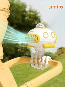 JMMO 便携风扇，潜水艇风扇，一款有趣的桌面小风扇，可手持、站立、悬挂或摇晃，3档风速，网罩防止夹手 - 白色 - 查看 1