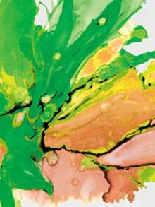 EMERY ROSE 女士休闲水墨印花宽松落肩长袖衬衫，适合春秋季、度假和日常通勤。 - 白色 - 查看 4