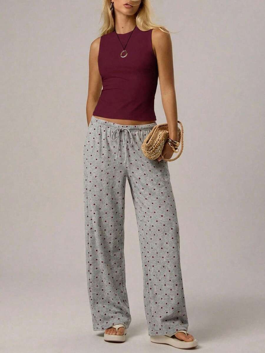 Avantive Quần dài kẻ sọc màu xám thoải mái mặc nhà mùa hè, kỳ nghỉ xuân, ngày lễ tình nhân, lễ hội Fasching, trang phục nữ, quần đi biển, quần thường ngày - Xám - Xem 1