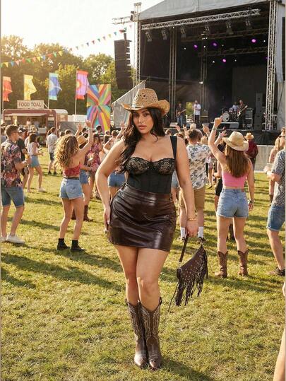 SHEIN BAE Women's PU Leather Fashion Versatile Date Night Mini Skirt,Women's Fashionable Sexy Mini Skirt, Suitable For Commuting,Fall,Fall Clothes For Women,Winter Clothes For Women