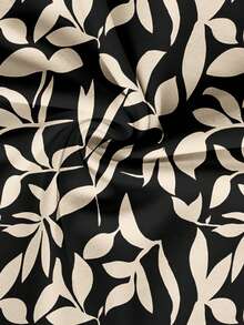 EMERY ROSE 女士休闲植物印花圆领荷叶袖衬衫 - 彩色 - 查看 5