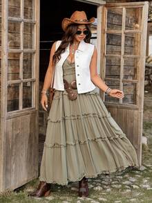 Jeanoix Áo khoác denim nữ cỡ lớn, cài một hàng khuy, cổ ve áo, kiểu dáng thường ngày, đa năng. - trắng - Xem 6