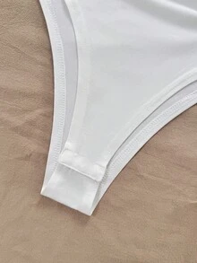 SHEIN LUNE 女士褶皱露背无袖V领连体衣套装 - 彩色 - 查看 4