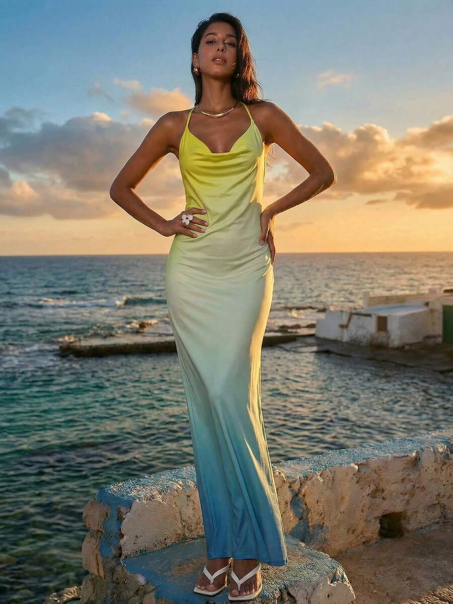 Nevyona 女士渐变色露背吊带连衣裙 - 彩色 - 查看 1