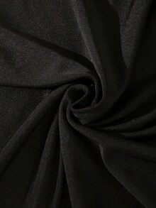 GlowEve 女士时尚串珠露背珍珠装饰黑色派对鸡尾酒礼服，优雅收腰A字中长连衣裙，适合通勤和日常穿着，春夏款 - 黑色 - 查看 3