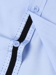 Manfinity Bizformal Men's Casual Shirt With Turndown Collar, Zina Blue - Baby Blue - View 6