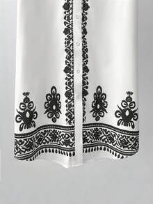 GlowEve Spring/Summer New Turndown Collar Dropped Shoulder Long Sleeve Button Cuff Button Front Digital Print Fashionable Casual Long Women Shirt - Multicolor - View 6