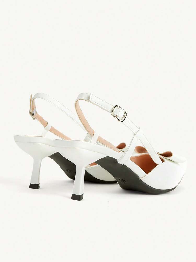 CUCCOO CHICEST Bow Decor Pointed Toe Fashionable Elegant Commuting High Heels Wedding Shoes Summer Shoes Bride Shoes