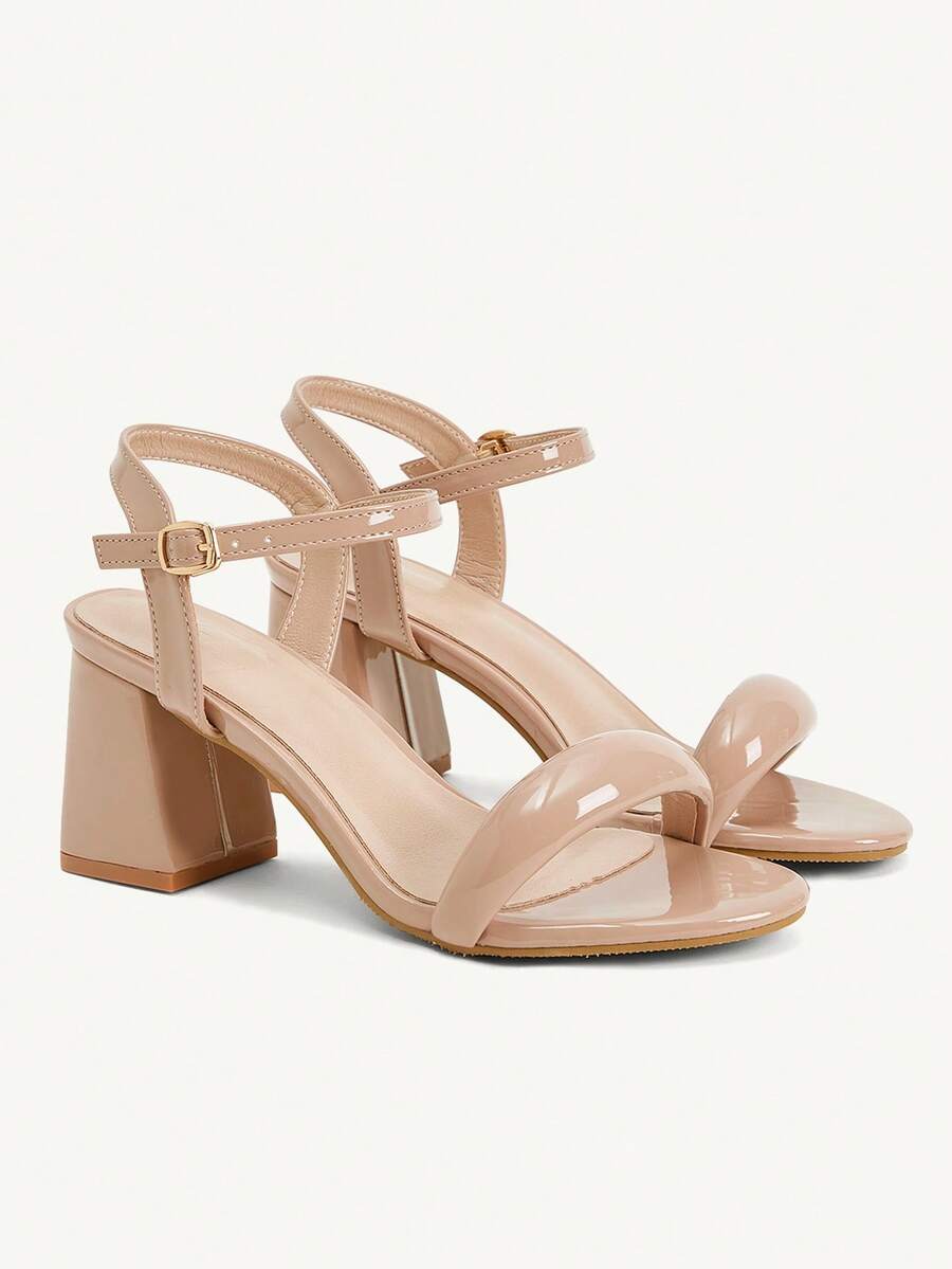 CUCCOO CHICEST Giày sandal nữ màu trơn, mũi tròn, gót dày. - Hồng - Xem 1