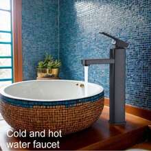 1PC 4-Inch Widespread Bathroom Faucet, Modern Bathroom Sink Faucet With Ceramic Valve Core, Water-Saving, Includes Installation Accessories, Single Hole Countertop Basin Mount - Black - View 3