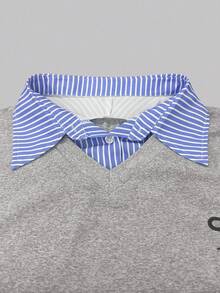 Resyla Women's Casual Everyday/Work Commute Striped Print Raglan Loose Fit 2 In 1 T-Shirt, Summer - Multicolor - View 3