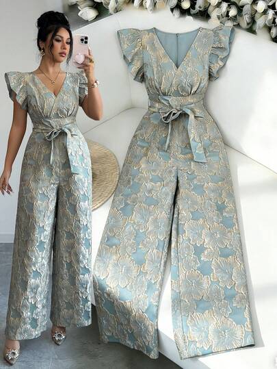 Elenzga Ladies Weave Elegant Summer Jumpsuits For Vacation