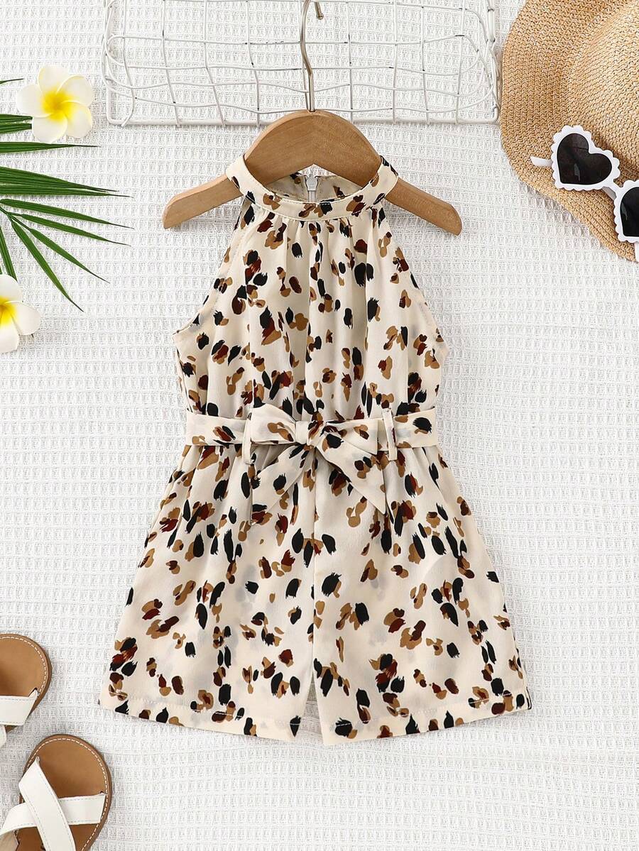SHEIN Baby Girl Cute Floral Print Romper For Summer - White - View 1