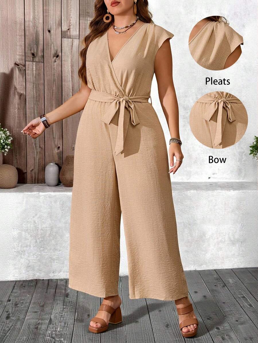 EMERY ROSE Combinaison ample pour femmes en lin de couleur unie ...