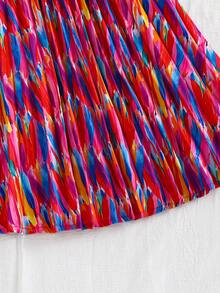 Emery Rose Kids 女童无袖吊带褶皱连衣裙，休闲度假海滩旅行派对时尚 - 彩色 - 查看 6