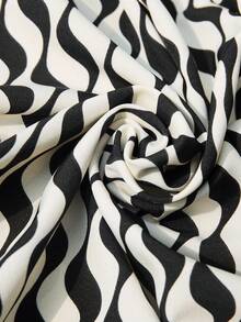 Balvessa 女士夏季立领露背度假波浪不对称下摆无袖长裙 - 杏色 - 查看 6