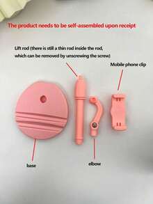 1PC Black Pink Adjustable 360 Rotation Desktop Phone Tablet Holder For Live Streaming Compatible With IPhone Android Phone Birthday Gift Phone Stand Accessories - Multicolor - View 3
