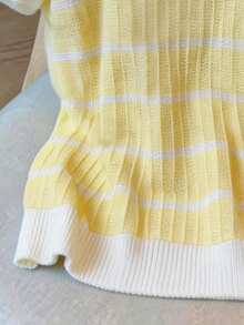 Lyxana Elegant Polo Collar Versatile Women Sweater, Spring/Summer - Yellow - View 5