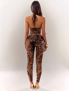 Radiana Bộ đồ hai mảnh gợi cảm độc đáo dành cho nữ, họa tiết da báo, gồm áo hai dây họa tiết da báo và quần legging bó sát, thích hợp cho buổi tối, tiệc tùng, cocktail, hòa nhạc, sinh nhật, hộp đêm, lễ hội, kỳ nghỉ, bãi biển. - Nhiều màu - Xem 3