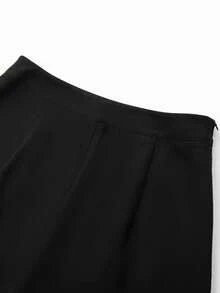 Franclia Women's Pleated Skirt Shorts, Elegant Commuter Style - Black - View 6