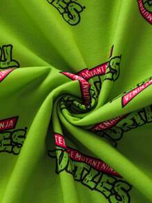 TEENAGE MUTANT NINJA TURTLES | SHEIN 男士圆领短袖T恤和裤子睡衣套装，忍者神龟图案 - 白色 - 查看 5