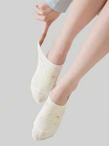 ROMWE Anime 5 PairsSoft Skin-Friendly Bow No-Show Socks Non-Slip Invisible Socks For Women - Multicolor - View 3