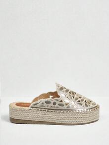 Styleloop Women's Flat Slip-On Shoes, Boho, Retro American, Bohemian, Western Style, Suitable For Vacation, Music Festival, Party For Christmas Holiday Travel Essential Boho Cowgirl Outfit - Gold - View 2