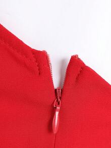 Franclia Women's French Romantic Backless Tie Design Asymmetric Hem Camisole Dress - Burgundy - View 4