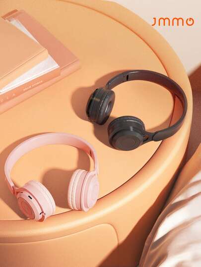 JMMO Wireless Headphones With Active Noise Cancelling, Wireless Over Ear Headsets With Long Playtime, HiFi Stereo Foldable Headphones With Foam Ear Cups For Sports, Travel