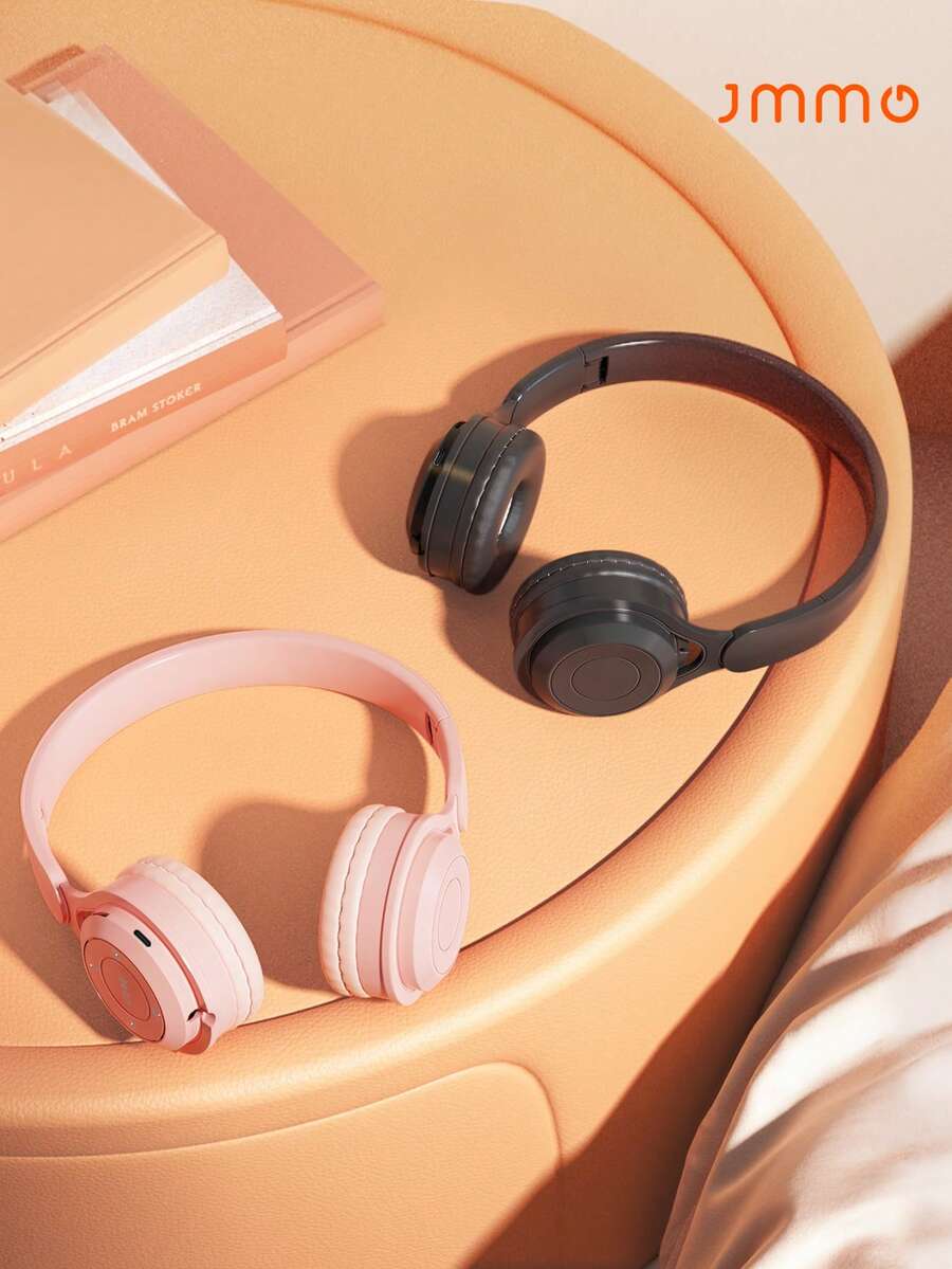 JMMO Tai nghe không dây có chức năng chống ồn chủ động, tai nghe trùm đầu không dây có thời gian phát nhạc dài, tai nghe HiFi Stereo có thể gập lại với chụp tai bằng xốp dành cho thể thao, du lịch - Nhiều màu - Xem 1