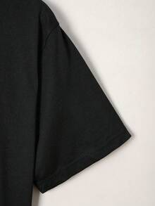 SHEIN 女式短袖 T 恤，带肖像设计图案 T 恤女式上衣 - 黑色 - 查看 5