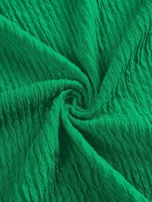 Plus Size Women's Spring And Summer Solid Color Textured Fabric Waist Hollow Twist High Slit Sexy Long Dress, Beach Vacation - Green - View 7