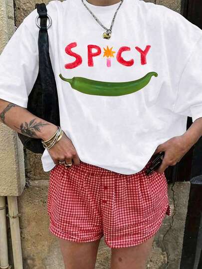 DrmWander Camiseta feminina, camiseta casual de manga curta com estampa, estilo streetwear, blusa fofa para o verão.