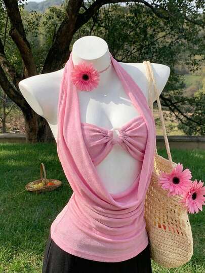 Comfortcana 女士性感深V露背吊带背心，度假必备