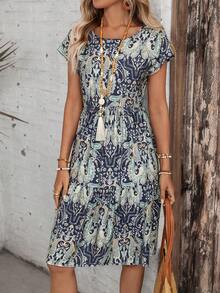 EMERY ROSE 女士休闲佩斯利印花中长连衣裙 - 彩色 - 查看 6