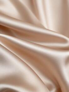 Franclia Women's Spring/Summer Round-Neck V-Neck Pearl Boat-Neck Loose Straight Dress, Glossy Satin Dress, Spring/Summer Short Dress, Women's Spring/Summer Dress, Vacation Leisure Elegant Fashion Dress - Apricot - View 6