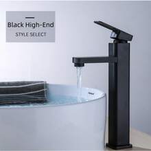 1PC 4-Inch Widespread Bathroom Faucet, Modern Bathroom Sink Faucet With Ceramic Valve Core, Water-Saving, Includes Installation Accessories, Single Hole Countertop Basin Mount - Black - View 5
