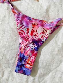 Elavelle Springbreak 女士随机印花吊带性感比基尼泳衣套装，夏季沙滩装 - 彩色 - 查看 5