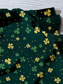 EMERY ROSE Plus Size Women's St. Patrick's Day Four-Leaf Clover All-Over Print Shirt, Suitable For Summer Spring Summer Shirts - Multicolor - View 5