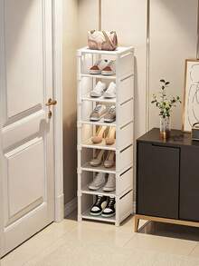 Adjustable 4/6/8 Tier Metal Shoe Rack - Tool-Free Assembly, Space Saving, Suitable For Entryway, Dorm And Closet | Sturdy Multi-Layer Sneaker Storage Rack, Unisex | Slim Modern Design, White/Black - Holds 12-24 Pairs Of Shoes | Non-Slip & Rust-Proof - Perfect For Apartments And Small Spaces! - Multicolor - View 7