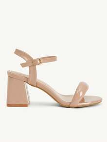 CUCCOO CHICEST Giày sandal nữ màu trơn, mũi tròn, gót dày. - Hồng - Xem 3