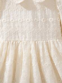 Souflis Souflis 小女孩优雅花卉刺绣网纱公主裙，彼得潘领长袖，适合春季、夏季、秋季各种场合，如生日派对、摄影、学校等。 - 米色 - 查看 7