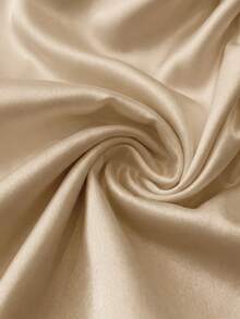 Franclia 女士优雅圆领收腰修身褶裥短袖百搭纯色浅桃色衬衫 - 香檳色 - 查看 6