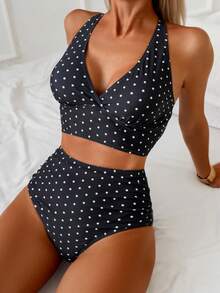 Oceva Bộ bikini tankini cổ chữ V họa tiết da báo dành cho nữ, thích hợp cho kỳ nghỉ hè 2025, đi biển. - Nhiều màu - Xem 3